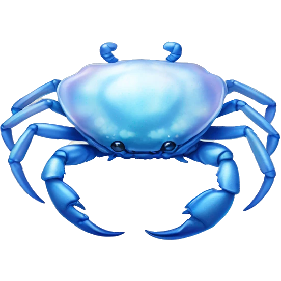 Realistic blue white iridescent Celestial cancer Crab water dreamy astrology  emoji