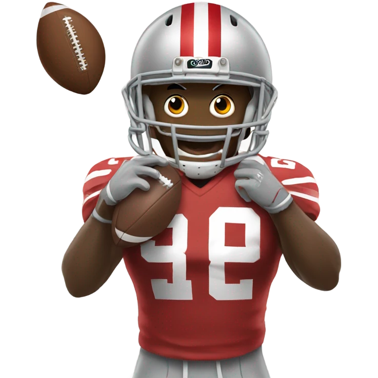 Buckeye holding a football  emoji