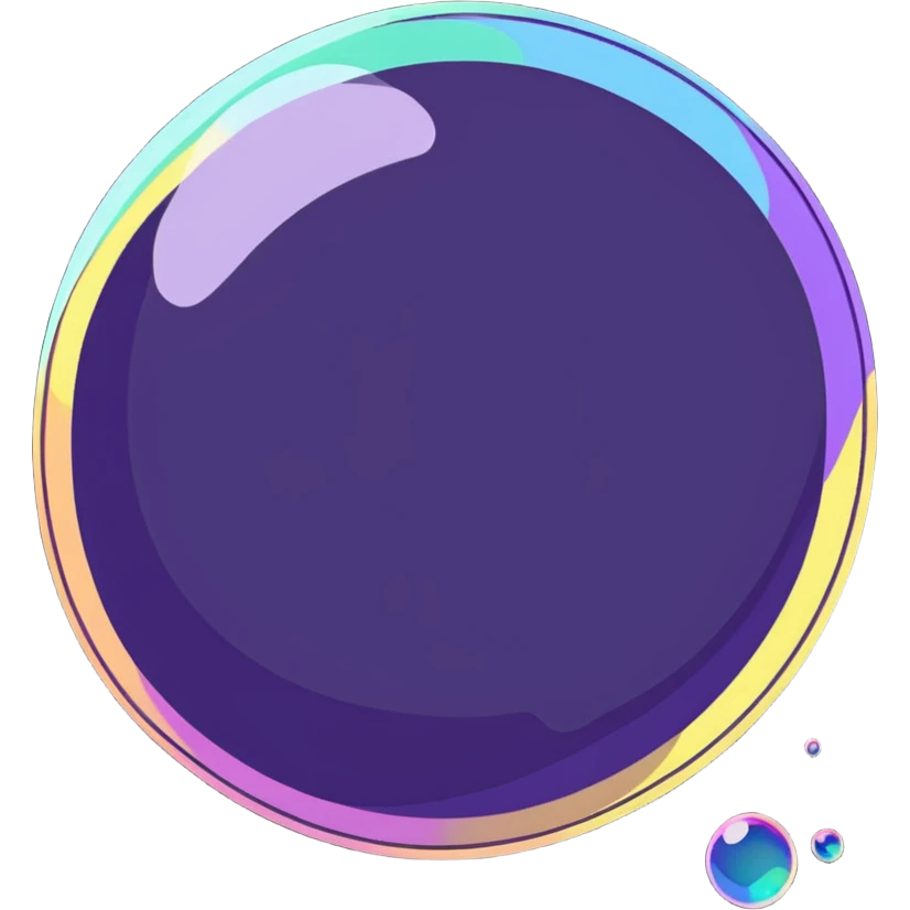 big iridescent soap bubble with small bubbles next to it emoji