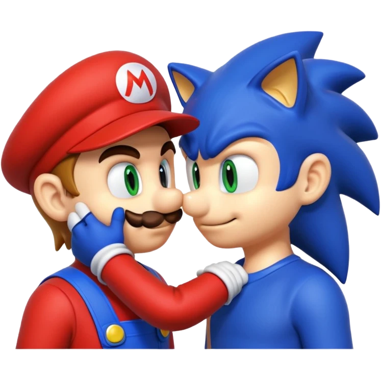 Sonic and mario kiss emoji