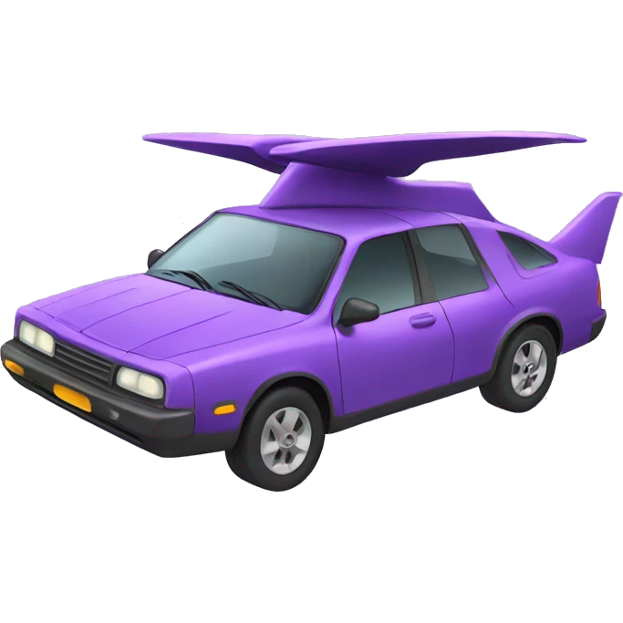 Flying car purple emoji