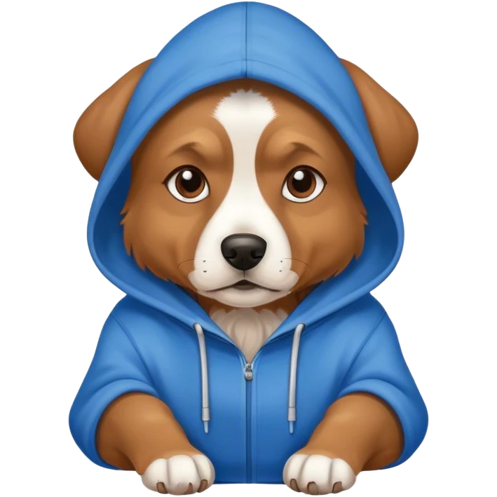 Dog wearing a hoodie emoji