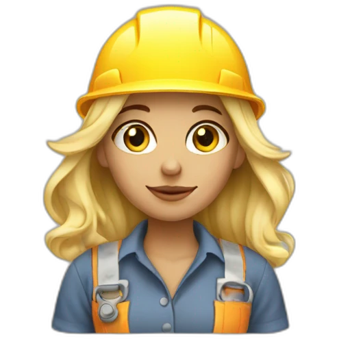 blonde girl dressed as a construction worker emoji