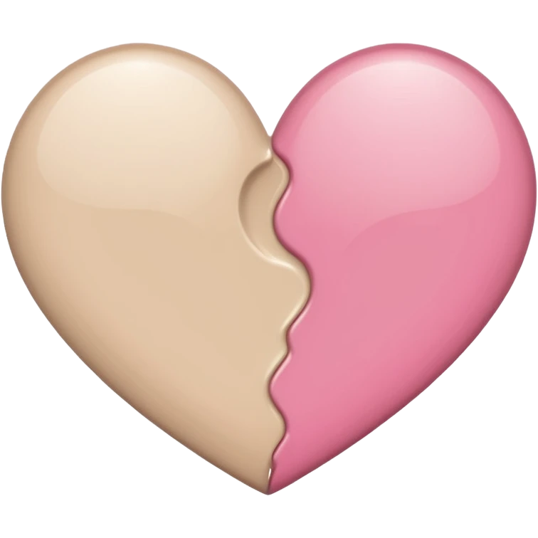 Make a heart with one half being like “🩷” and the other being beige emoji
