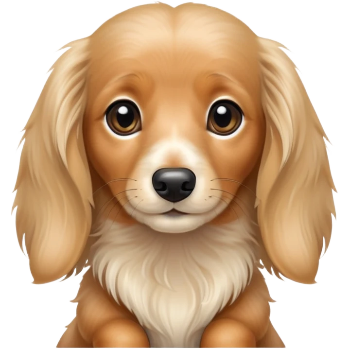 English cream long haired mini dachshund  emoji