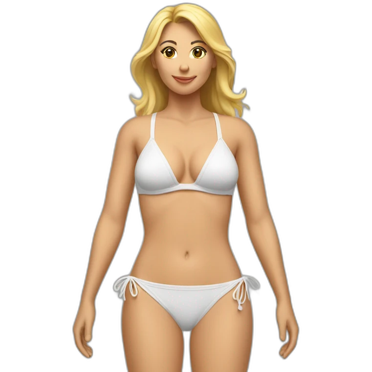 soft-fit Caucasian woman bikini (beach body) bed emoji