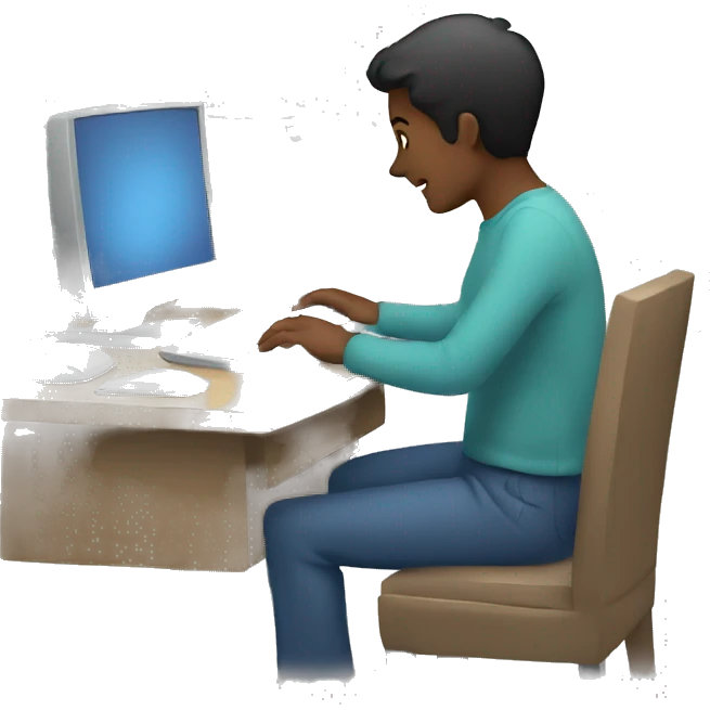 person creating new account on computer emoji