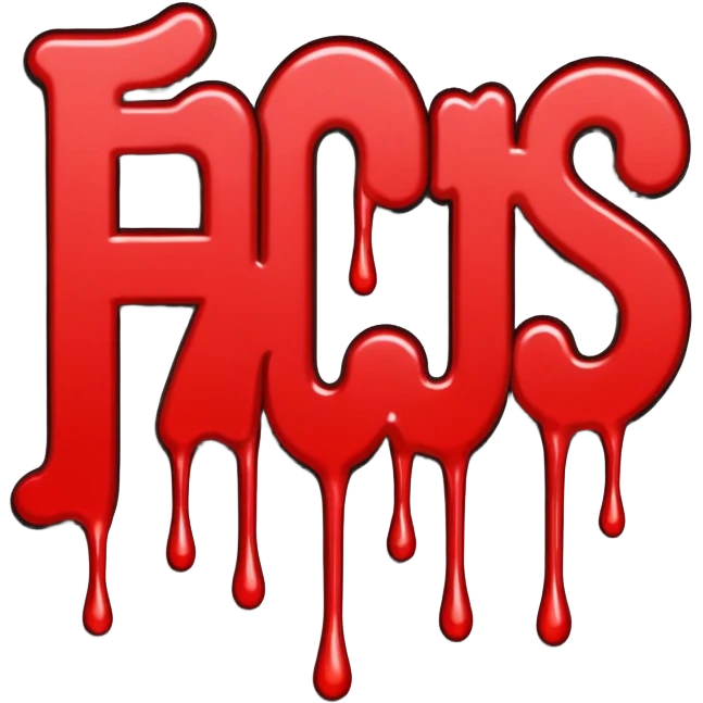 THE WORD FACTS in graffiti red emoji
