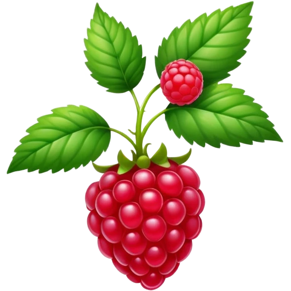 raspberry with leaf emoji