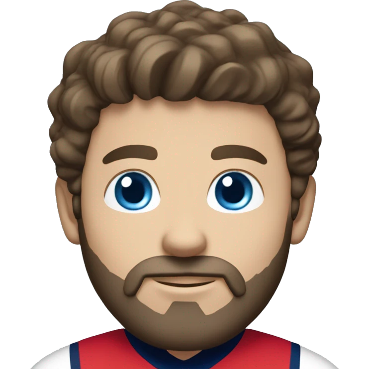 whole White male with dark brown hair and beard blue eyes with the PSG outfit  emoji