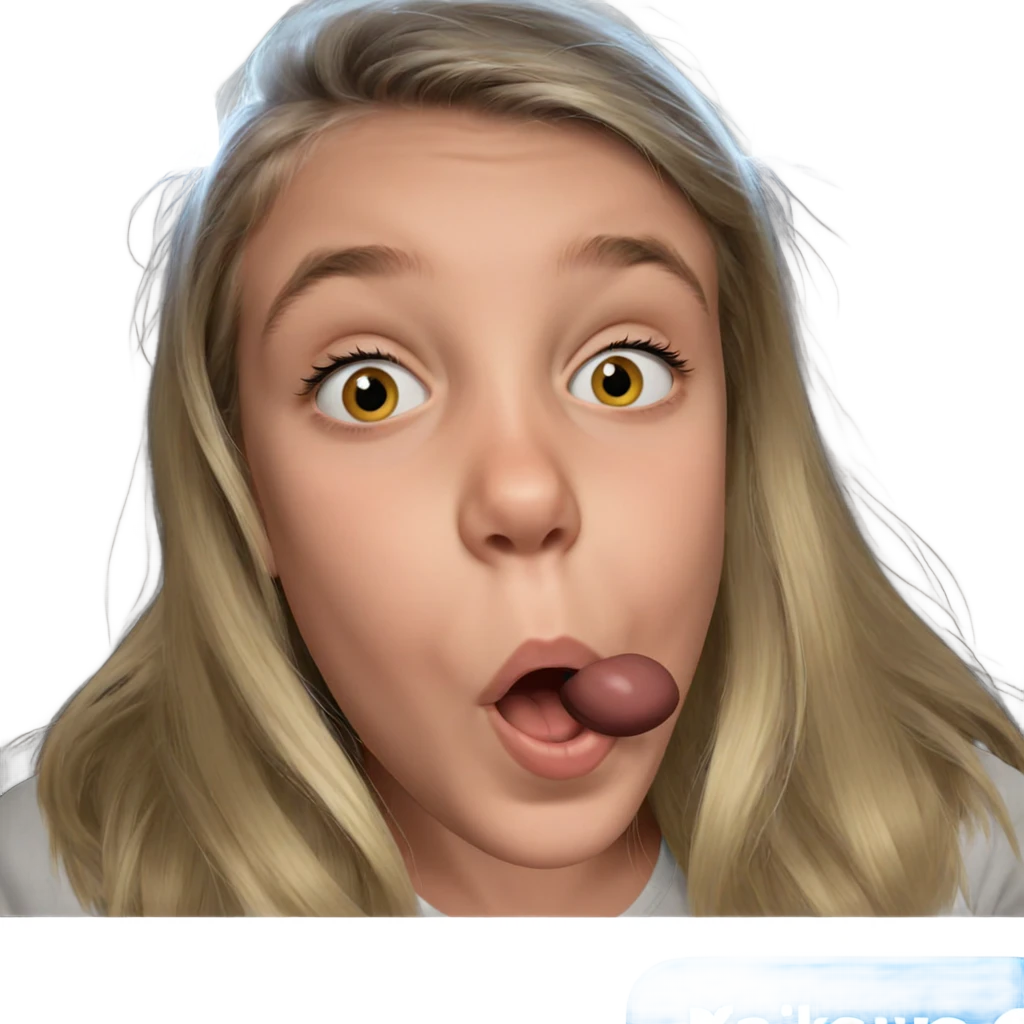 blonde girl making funny face emoji