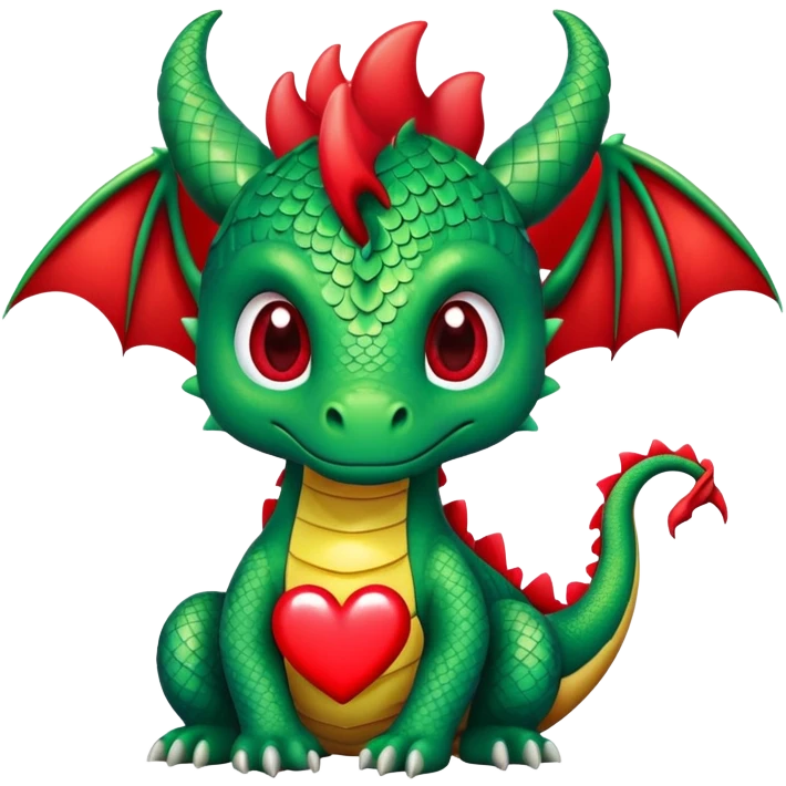 a dragon with hearts in its eyes emoji