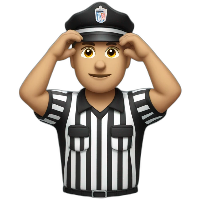 football referee two arms over head emoji