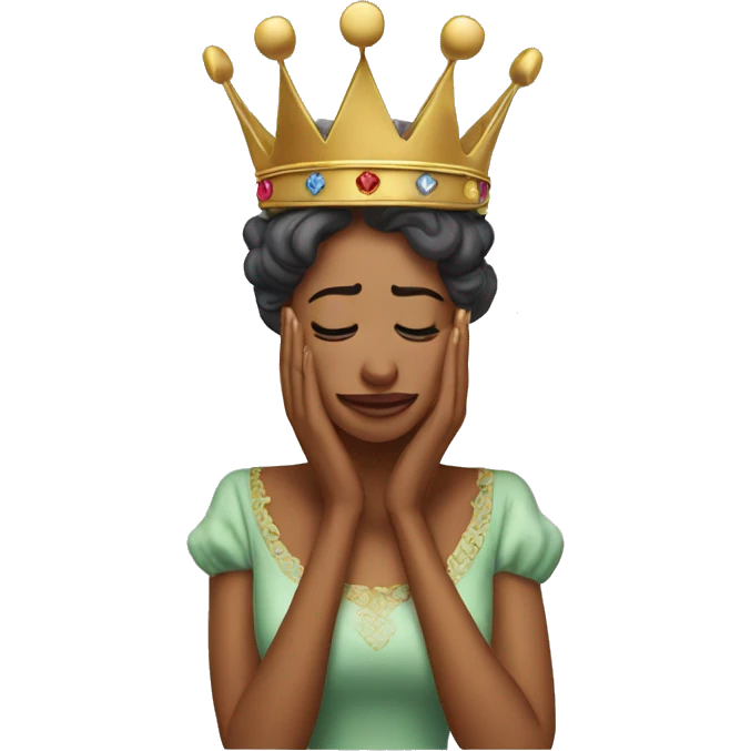 A queen doing a facepalm emoji