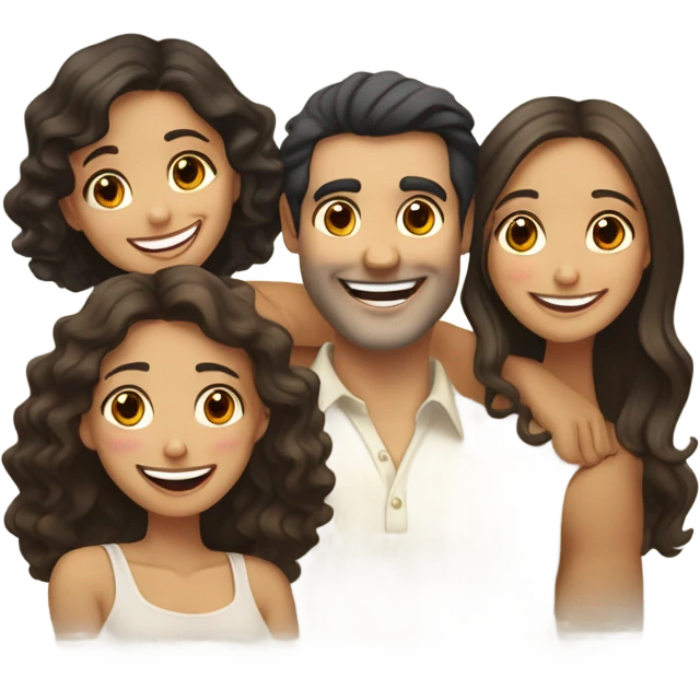 Throuple Spanish man 2 girls  emoji