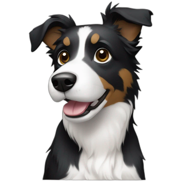 dog, short-hair, black, white-chest, white-stripe-down-face, border-collie-mcnab-terrier emoji