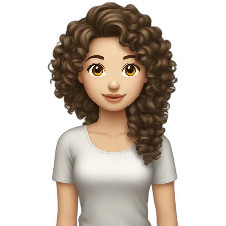 Uzbekistan girl curly brunette hair with quitar emoji