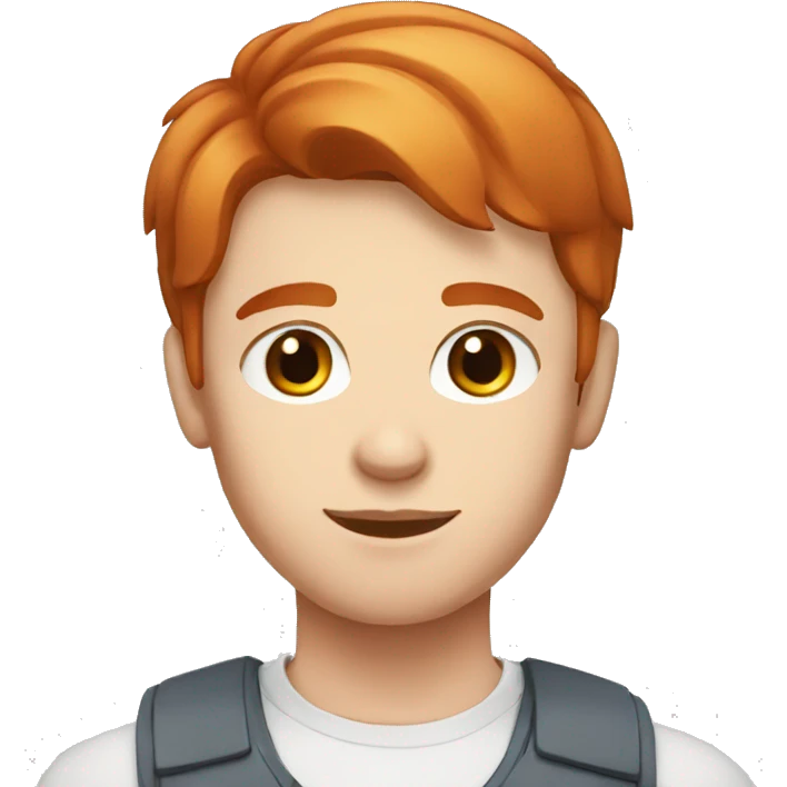 young guy with blue eyes and short Redhead straight hair emoji