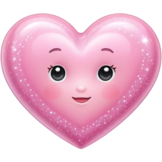 Baby pink love heart with sparkles  emoji