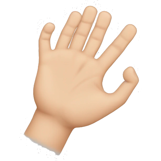una mano con 3 dedos extendidos u¿y el dedo anular y pulgar flexionados emoji