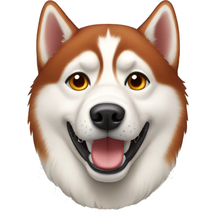 Red Siberian husky emoji