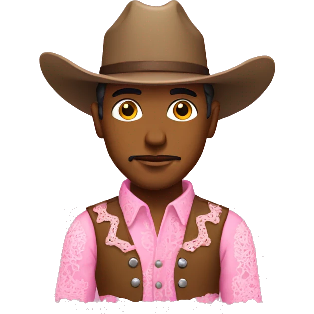 Cowboy with a pink lace emoji
