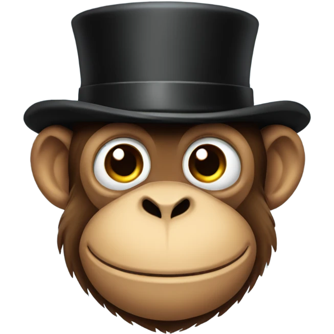 Monkey with a top hat emoji