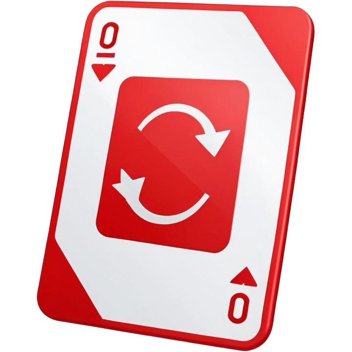 Red Uno reverse card with arrows emoji