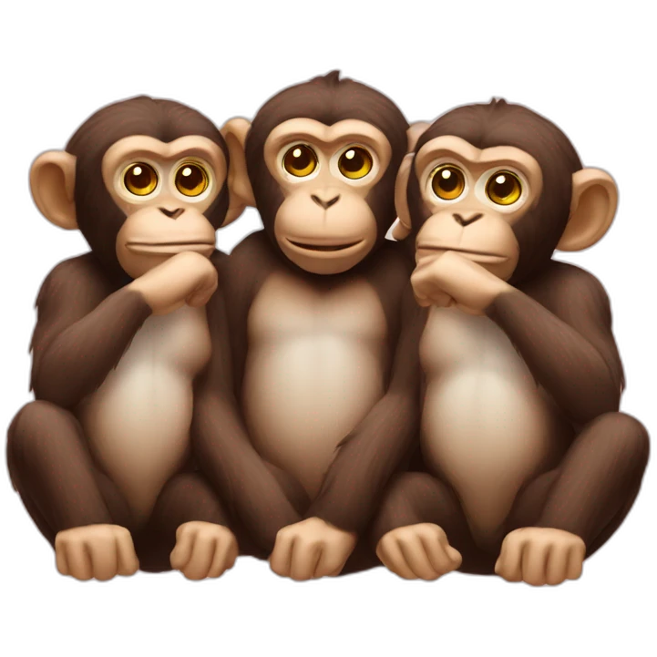 three wise monkeys emoji