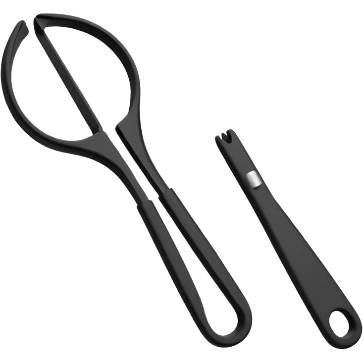 Black Silicon Kitchen tongs emoji