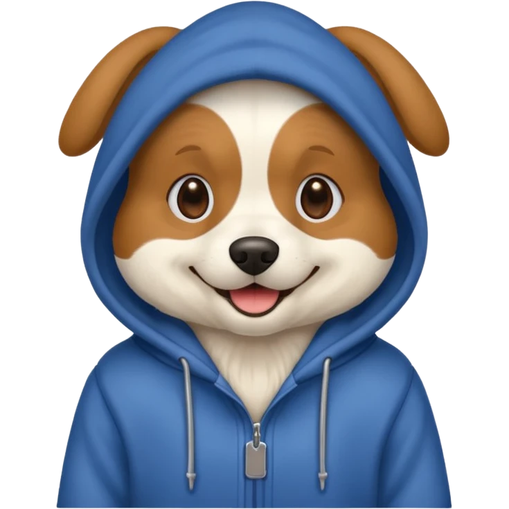 Dog wearing a hoodie ￼ emoji