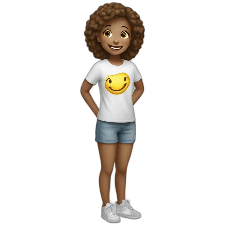 happy girl white emoji