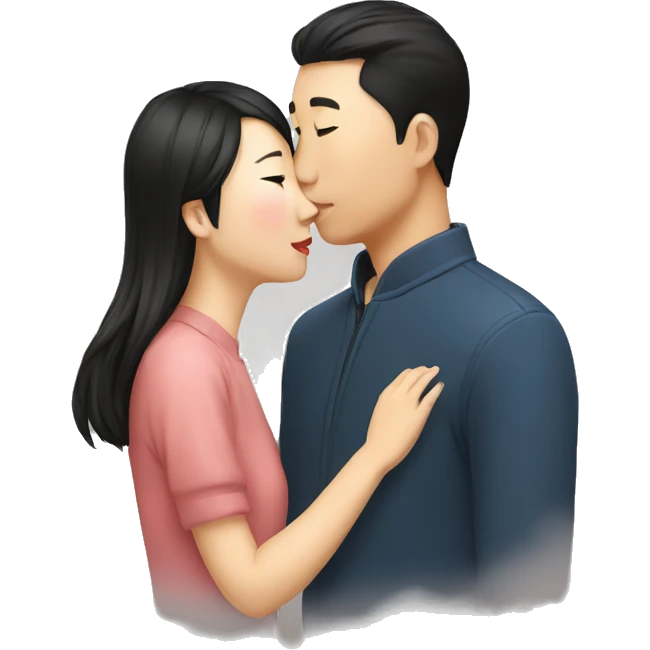 Chinese couple kissing emoji