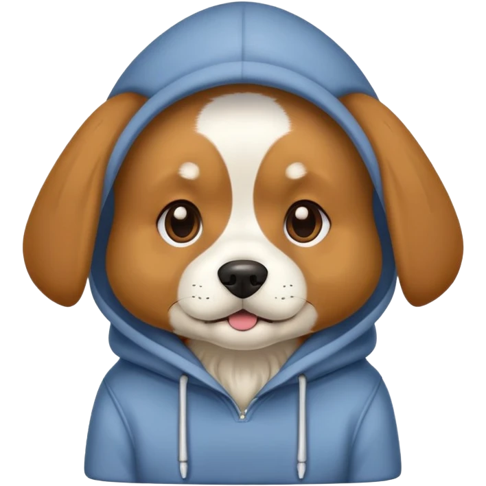 Dog wearing hoddie emoji