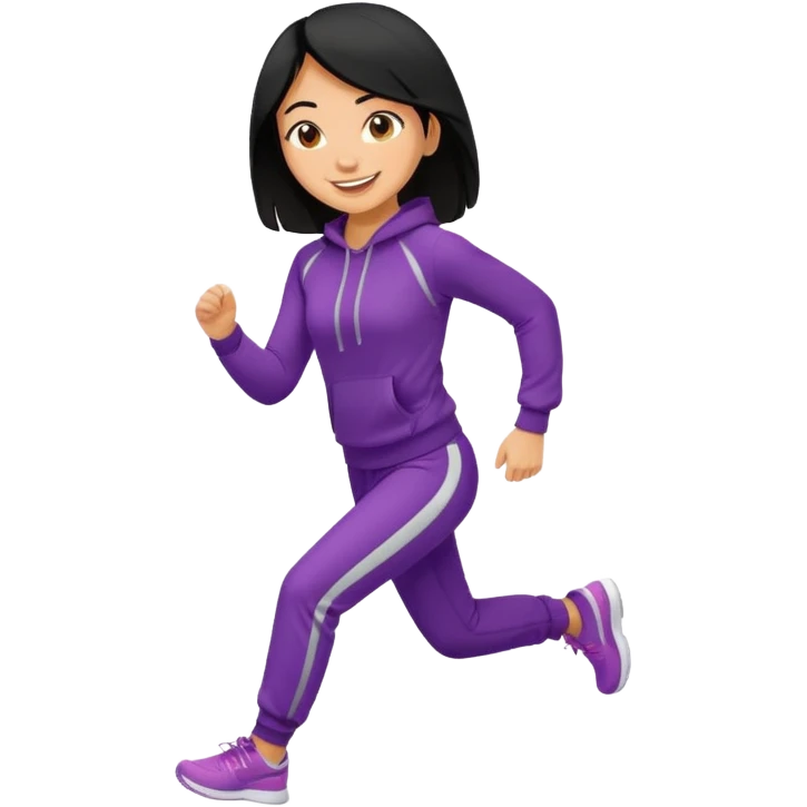 a pretty bratz tan girl who is fat . Hair color black. Jogging outfit emoji