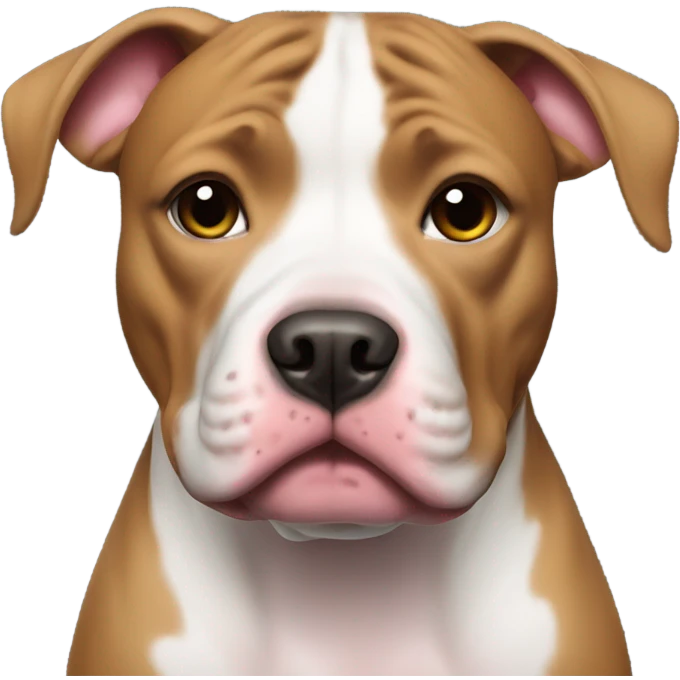 A Pit bull wearing a bikini emoji