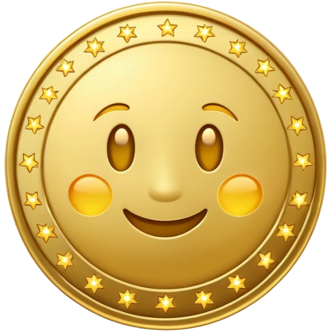 gold coin, with sparkle, emoji style, no text emoji