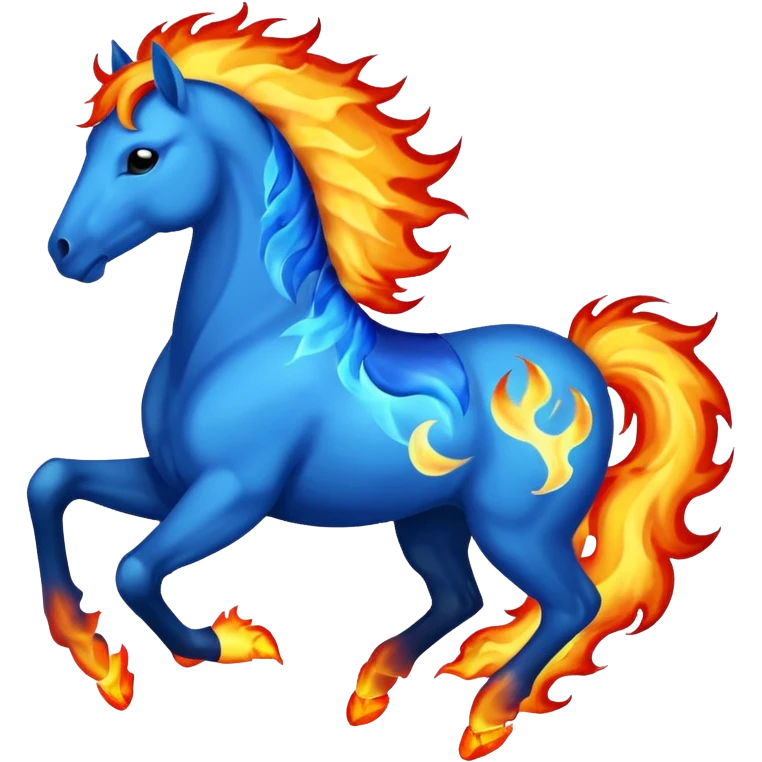 fire horse 2026 blue emoji