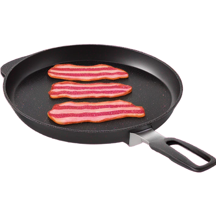 Hot pink bacon cooking on a hot pink griddle with glitter  emoji