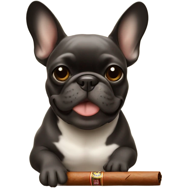 Frenchbulldog smoking a backwood emoji