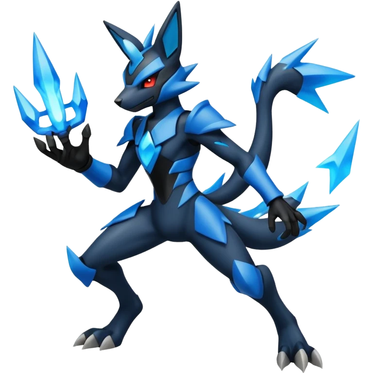 Edgy futuristic Zeraora-Zekrom-Lucario-fusion emoji