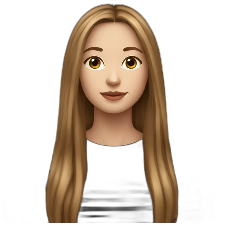 long light brown hair woman black stripy long-sleeve emoji