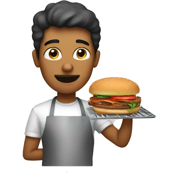 person cooking burgers emoji