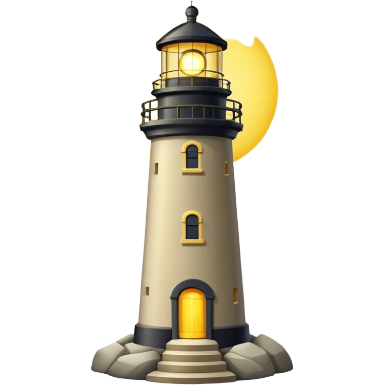 A lighthouse-style tower with a glowing beacon. emoji