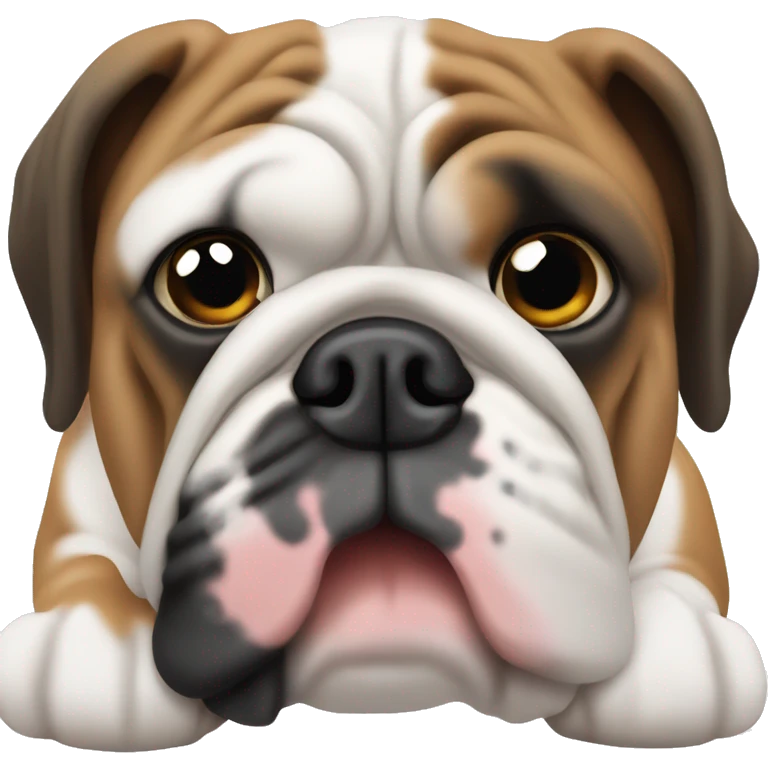 English bulldog with black white and brown emoji
