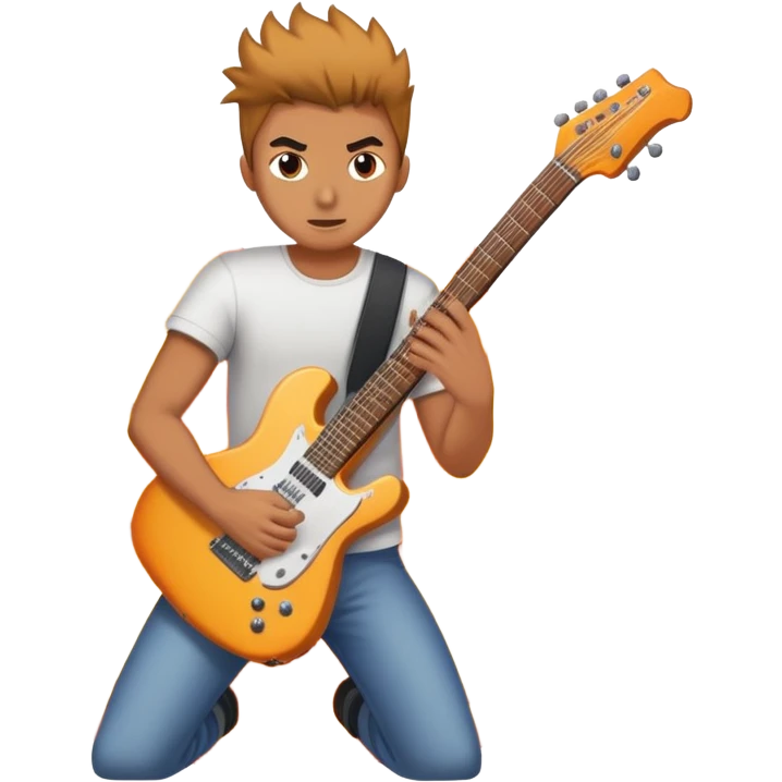 Man shredding guitar with nukes and explosions and fire in background emoji