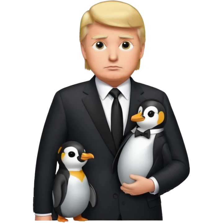 trump 抱企鹅 emoji