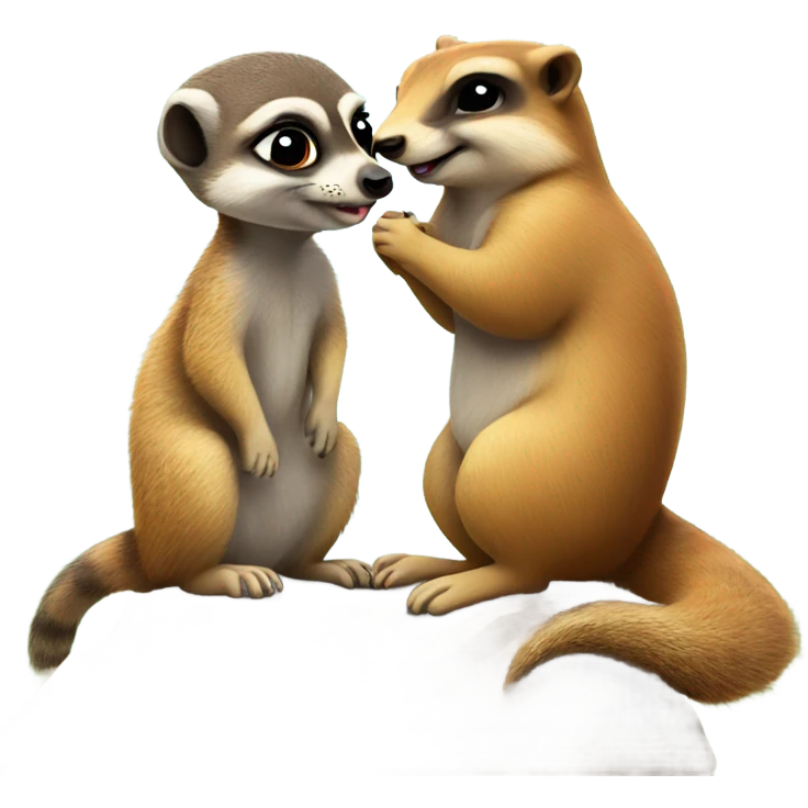 Meerkat and squirrel in love emoji