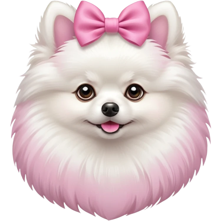 Teacup white Pomeranian with a pink bow  emoji