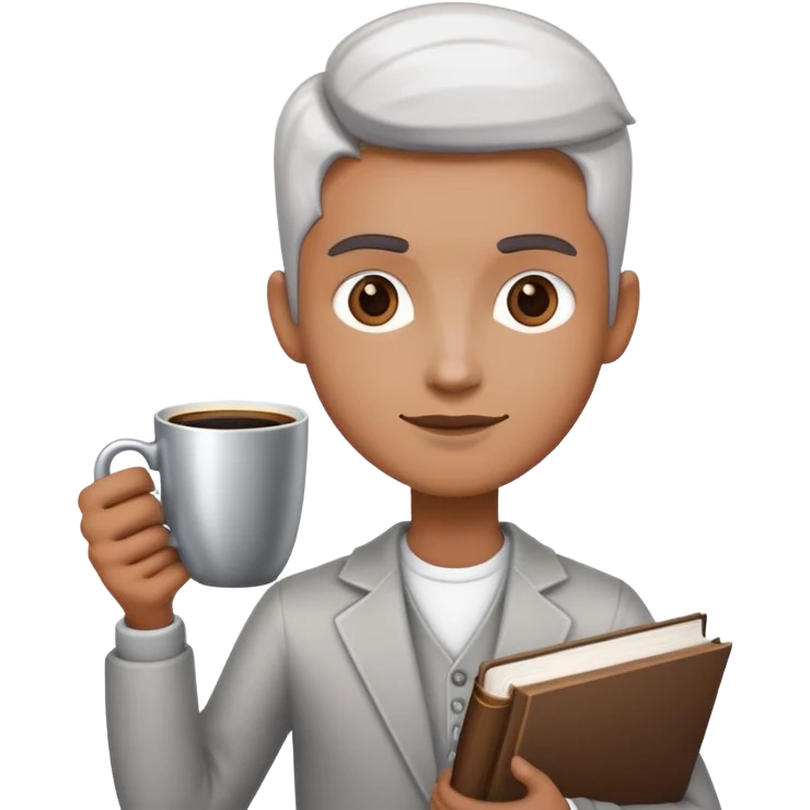 Coffee and a Book silver emoji